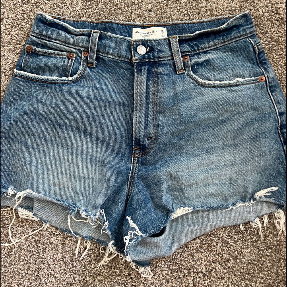 Abercrombie curve love high rise cutoff shorts